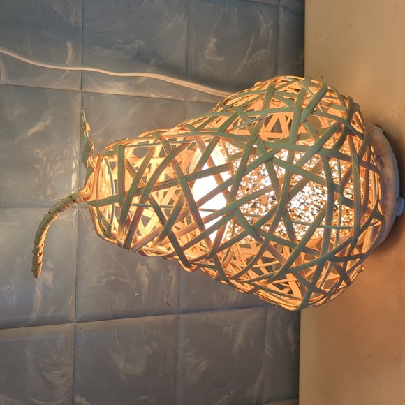 Pink Zebra Rattan Pear Shade ONLY - Picture 2 of 2